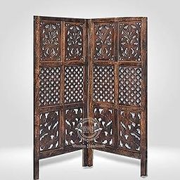 AS Wooden Handicraft Wooden Partition for Living Rooms Wall Dividers,Screen Separator Wall Divider for Hall Wall Panels for Living Room/Kitchen/Bedroom/Office/Restaurant 4 Feet (Brown) (2 Panel)-image-91