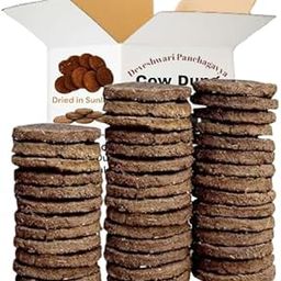 Handmade Pure Organic Cow Dung Cake, Holy Desi Kande, Upale, Gosse, Thepdi, for Hawan Poojam, Sundried Dried Gobar ke Uple (2 Inches, Pack of 42)-17