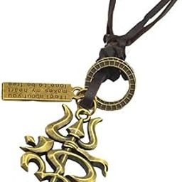 JAGMOOLYA PRODUCTS Mahadev Shiva Religious Golden Pendant with Adjustable Leather Chain for Men-image-34