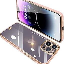 iPhone 14 ProMax Case, Clear, Transparent, iPhone 14ProMax Cover, Smartphone Case, Full Protection, Shockproof, TPU, Soft, Thin, Plated, Mobile Phone Strap, Strap Hole, Fall Prevention (Pink)-image-30