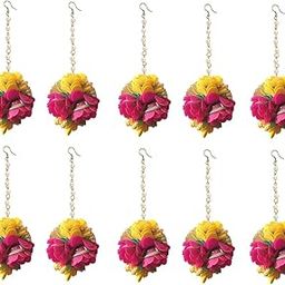 Floral Gotta Patti Maang TIkka for Haldi Ceremony/Bride/Baby Shower Engagement Wedding Maangtikka for Women & Girls Ethnic and Traditional Gota and Flower Jewellery.-image-44