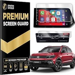 Spartan Shield Screen Guard for VOLKSWAGEN TAIGUN || 10.1 Inch INFOTAINMENT + AC PANEL Protector COMBO || VW Taigun 9H Digital Screen Protector || Car Display Accessories [Not Tempered Glass]-6