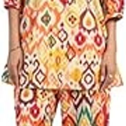 Rich Prismatic Ikkat Cotton Co-ord Set for Women-image-34