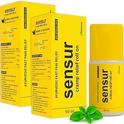 Sensur Ayurvedic Cramp Relief Roll On - 2 X 50ml (Pack of 2)| Fast & Safe Relief from Period Pain in Abdomen, Back & Thighs| Nilgiri, Kapur, Pudina, Lavang | Big Roll On for Easy Use | Soothing Aroma-image-70