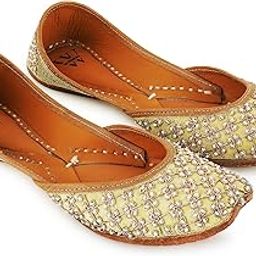 Women's Handmade Leather Mint Green Embellished Indian Jutti Flats-image-18