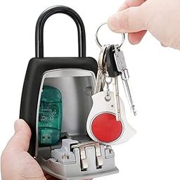 HEBEZON Key Lock Box Wall Mounted, Upgrade Clearly Visible Keys, Portable Lock Box for House Key, Key Safe Security Lock Box for Indoor, Outdoor, Garage, Garden, Store (Pack of 1)-0