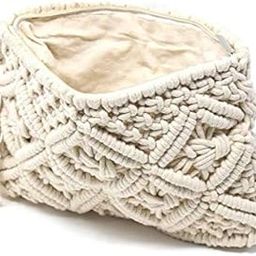 Handmade Cream Macrame Clutch with Tassel -Coloured textured clutch 1 main compartment with zip closure size Height 20,cm width 29 cm pack of 1-image-8
