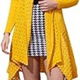 Women's Long Woolen Shrug Cardigan | Full Sleeve Knitted Winterwear | Stylish Front Open Asymmetrical Hem Sweater for Women & Girls-image-87