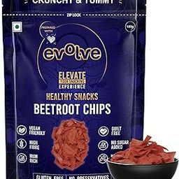 Evolve Beetroot Chips Healthy Snacks for Kids, Adults | Gluten Free, Low Calorie, Vegan, Rich in Iron, No Additives, Freshly Made, Ready to Eat, Masala Flavor - 100g-image-80