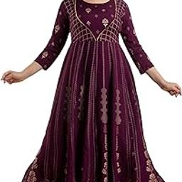 Women's Rayon Printed Ethnic Anarkali Gown-24