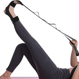 Foot Stretcher & Calf Stretching Strap – Yoga, Ligament & Hamstring Flexibility Band for Pain Relief – Ideal for Plantar Fasciitis, Achilles Tendonitis, Dancers & Athletes | Black-image-63
