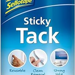 Sellotape Sellotac Sticky Tack for Home & Office, Reusable Adhesive ideal for hanging Photos, Cards or Decorations, can be repositioned and reused, strong hold, easy to use, no mounting needed, 45g-26