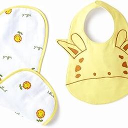 The White Cradle Baby Bib & Burp Cloth Set of 2 pcs - Large Size - 100% Organic Cotton, Soft Muslin Double Cloth, Absorbent-3