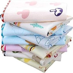 CLUZE Cotton Handkerchief/Rumal/Face Towel Handkerchieves for Women's - Set of 6 (10" x 10") - Multicolored-5