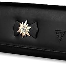 Women's Wallet Hand Purse Clutch Vegan Leather | Phone Pocket | 4 Card Pocket (Black)-image-84