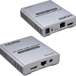 BLACK CROWN 4K 120M HDMI Extender Cascade Connection Over CAT5e CAT6 RJ45 Ethernet LAN Network Cable Extension Splitter Transmitter Receiver for DVD Player, TV Box, PC, TV Box. (Grey).-13