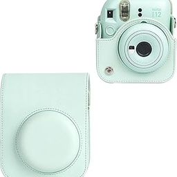 FotoCart Instax Mini 12 Camera Cover, PU Leather Protective Camera Bag for Fujifilm Instax Mini 12 Camera (Mint Green)-picture-18