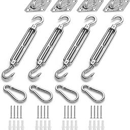MTROYALDIA M6 Awning Attachment Set, Heavy Duty Sun Shade Sail Stainless Steel Hardware Kit for Garden, Hardware Installation Canopy Sun Shade Sail Kit Fixing Accessories-18