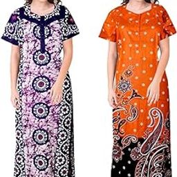 Women Printed Cotton NightyCOMBONT2567 Free Multicolour-image-102