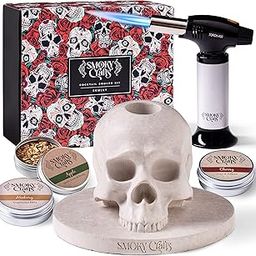Smoky Crafts Whiskey Smoker Kit with Torch - Old Fashioned Smoker Kit comes with Skull-Shaped Smoke Infuser, Culinary Torch and Wood Chips (Apple, Cherry, Hickory) - Gifts for Men (Without Butane)-12