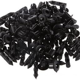 VELURA 100pcs 6mm Hole Black ABS Push In Type Rivets Fastener Pin Clips ATV|10 x Flatback Embellishments|Mouldings & Trim| Parts & Accessories-image-3
