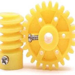 S P Yellow Plastic Spur And Worn Gear For DC Motor DIY Model Toys 25 Tooth + 6 TOOTH - PAIR OF 2-2