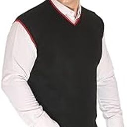 Mayanshi Creations Men's Half Sleeves V Neck Solid Woolen Black Sweater for Winter_MENSSWEATER-16-picture-3