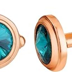 Rose Gold Plated Solitaire Green Crystal Cufflink for Mens and Boys (CL1100547ZGre)-image-34