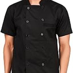 Kodenipr Club Mens Womens Black Chef Coat,Half Sleeves,Poly/Cotton,Plain,Size (X-Large(42))-picture-43