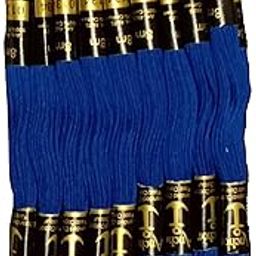 Cross Stich/Long Stich Embroidery Cotton Threads, 8 Mt Each Skeins, Dark Purple (Pack of 12) (Blue)-image-81