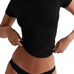 SKIMS Seamless Ultra Soft Round Neck 'Double Layer' Short Sleeve Medium Compression Active WEAR/Casual WEAR Front Support Afford LUX Cuddle TEE-image-50