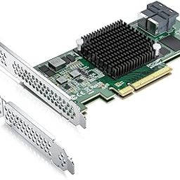 H!Fiber 12G Internal PCIe Controller Card, 8 Ports 12Gb/s SATA+SAS HBA Card, Broadcom's SAS 3008 Chip, PCI Express 3.0 X8, 2X Mini SAS SFF-8643 Ports, Same as SAS 9300-8I with Low Profile Bracket-0