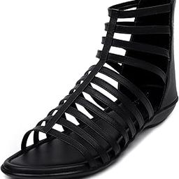 Flats Gladiator With Zip Closure For Women Sandals| Gladiator High-Tops Sandals For Women | Stylish & Comfortable | College, Office, Shopping, Outdoor & Beach Wear-image-91