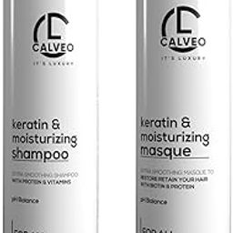 CALVEO Keratin & Moisturizing Shampoo & Masque Conditioner Combo- Post Colored & other Treatment Hair Care-Repair Damaged Hair|Frizz control Smooth Shiny Hair| Ultimate HydrationFor All Hair Types-18