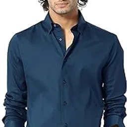 indoprimo Men's Satin Shirt with Spread Collar Neck Line Solid Pattern Full Sleeves Regular Fit Western Style and Standard Length-picture-27