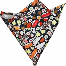 Sushi Printed Pocket Square Black-image-11