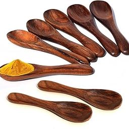 AICORE Handcrafted Wooden Spoons – Small Sheesham Wood Spice Spoons for Kitchen, Salt, Sugar, Masala & Condiments – Eco-Friendly & Durable Mini Serving Spoons (12)-image-11