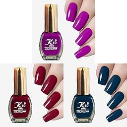 K10 Matte Nail Polish|Matte Nail Paint for Girls and Women| Matte Finish Nail Paint Purple-DarkRed-Navy Blue Set of 3| Each 7ml-picture-44
