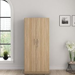 Spacewood Optima Wardrobe | 3 Year Warranty | Almirah, Cupboard, Almari, 2 Door Wardrobe with Mirror, 1 Hanging Space|Engineered Wood| Sebastian Oak-21