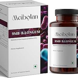 Meibotan Bifidobacterium Longum 25 Billion Support Digestion & Immunity | For Both Men & Women- 60 Veg Capsules-image-96