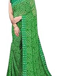 Women's Georgette Bandhani Printed Parties Wear Saree with Blouse Piece-picture-12