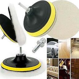 DIY Crafts 3 Felt + 3 Wool Pad, Felt+Wool Buffing Pad Set, 3"inch Buffing Wheel Polishing Buffer Felt Pad, Drill Adapter M10 Buffing Pa (3 Felt + 3 Wool Pad, Felt+Wool Buffing Pad Set)-picture-8