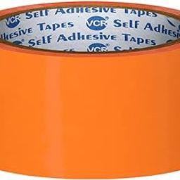 VCR Orange Color Tape - 50 Meters in Length - 48mm / 2" Width - 01 Roll Per Pack - BOPP Self Adhesive Tape for Arts and Craft use, Box Packing, Office and Home use-picture-16