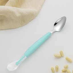 ZAVASIKA 2 Pcs Double Head Baby Feeding Spoon, Silicone Soft Fruit Scraping Mud Spoon Baby Feeding Spoon, 2 in 1 Double Head Multi-Use Bpa Free Stainless Steel Fruit Scraping Spoon (2)-image-91