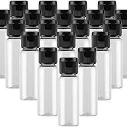 10pcs 30ml Empty Clear Plastic Bottles Refillable Travel Size Cosmetic Containers Small Leak Proof Squeeze Bottles with Black Flip Cap for Toiletries,Shampoo. (Pack of 10)-30