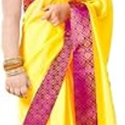 Baby Girl yellow georgette prestitched saree with Blouse for haldi-image-98