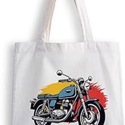 Canvas Tote Bags for Women, College Bag for Girls, Tote Bag for Shopping, Travel & Beach Bags for Women - Bike - D No - 132-image-18