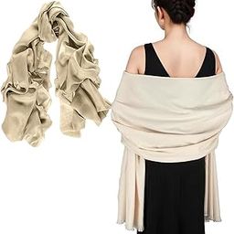 Women Shawl/Winter Stole/Warm And Soft Pashmina Shawl Leightweight Plain Shawl/Scarf/Stole For Women And Girls Beige Pack Of 1-image-10