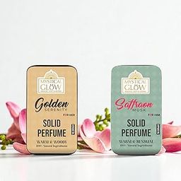 Golden Serenity & Saffron Musk Natural Solid Perfume Combo for Men & Women | Organic, Long-Lasting, Travel-Friendly | Alcohol-Free, Eco-Conscious Fragrance Gift Set-image-8