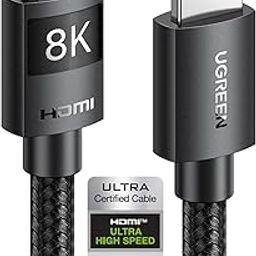 UGREEN 8K@60Hz Certified HDMI 2.1 Cable 1M Ultra Speed 10K 60Hz 4K 240Hz Braided Cord Support 48Gbps Dynamic HDR eARC Dolby Atmos HDCP Compatible with PS5 PS4 Xbox Roku TV HDTV Blu-ray Projector-23